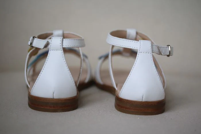 IL GUFO GIRLS WHITE LEATHER FLORAL SANDALS EU 26 UK 8.5 - Image 4