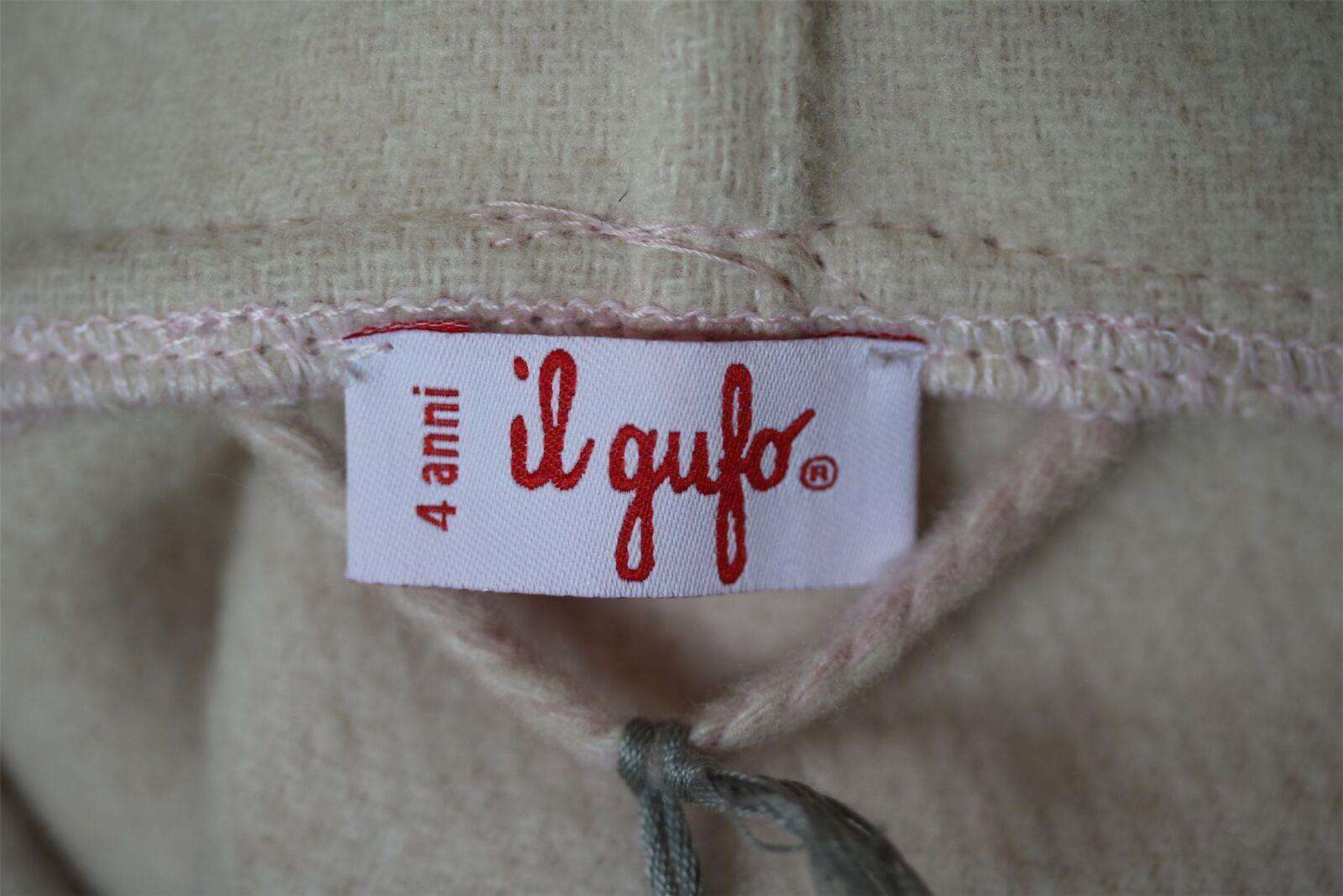 IL GUFO KIDS GIRLS FRINGED WOOL PONCHO 4 YEARS - Image 4