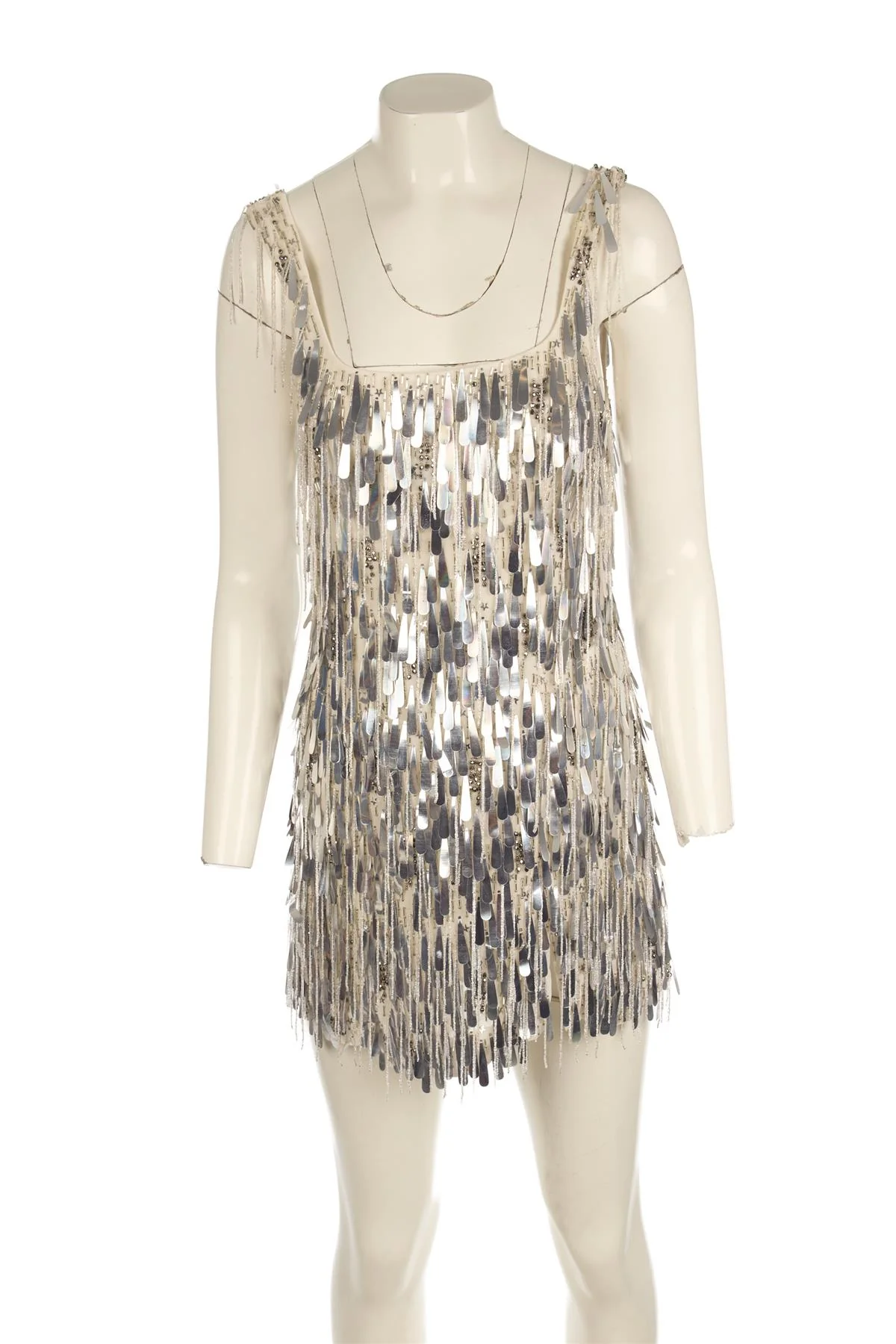 ILTA SILVER SEQUIN MINI DRESS FR 36 UK 8 - Image 2