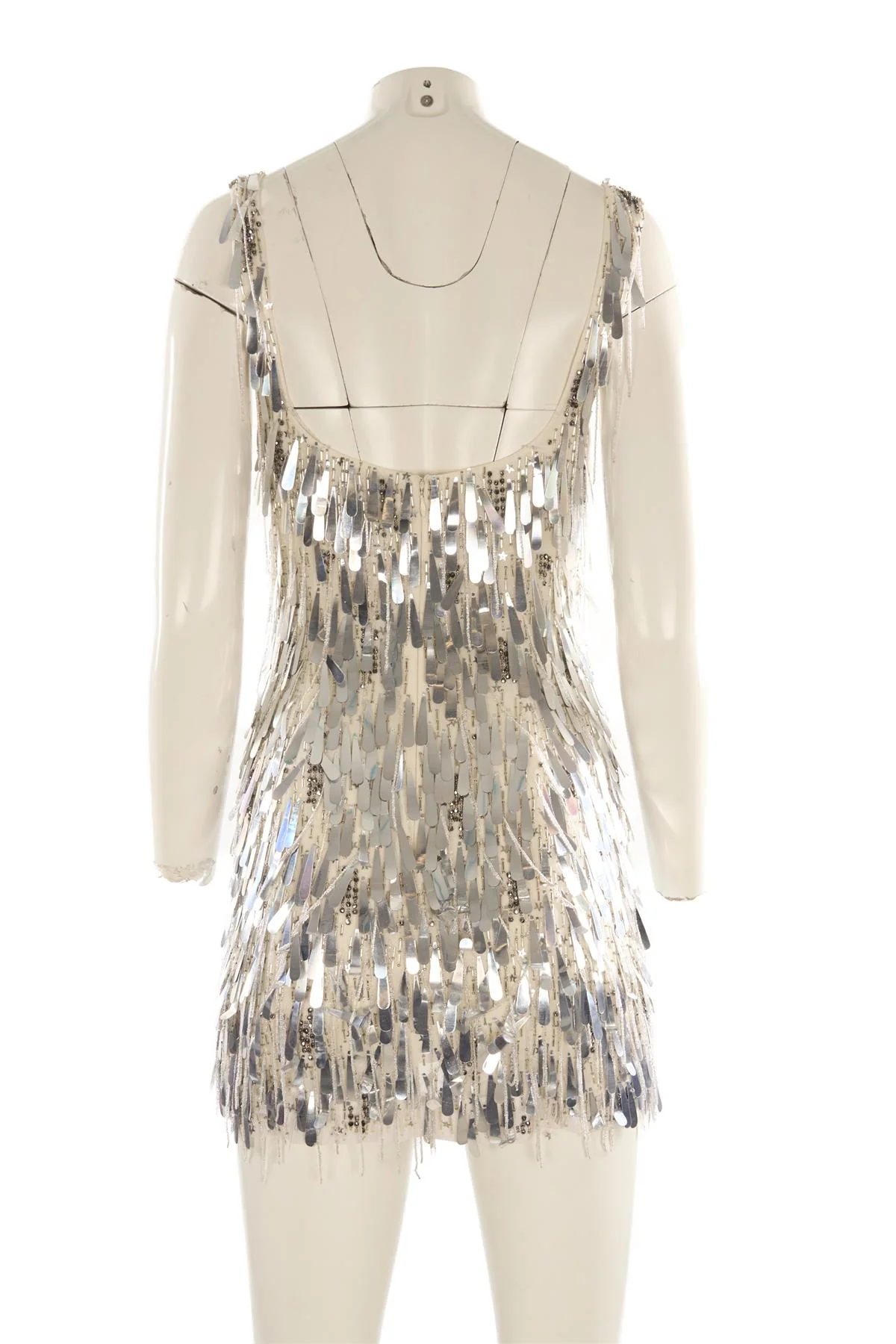 ILTA SILVER SEQUIN MINI DRESS FR 36 UK 8 - Image 4