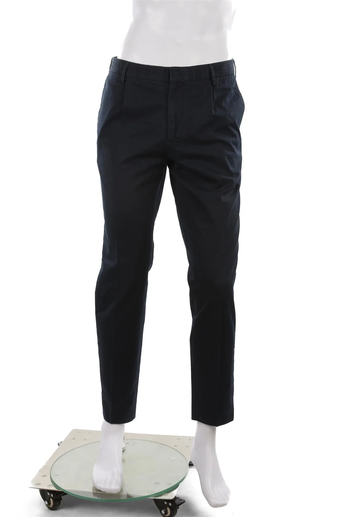 INCOTEX NAVY MEN'S COTTON STRAIGHT LEG PANTS UK/US W34 FR 42 IT 50 - Image 2