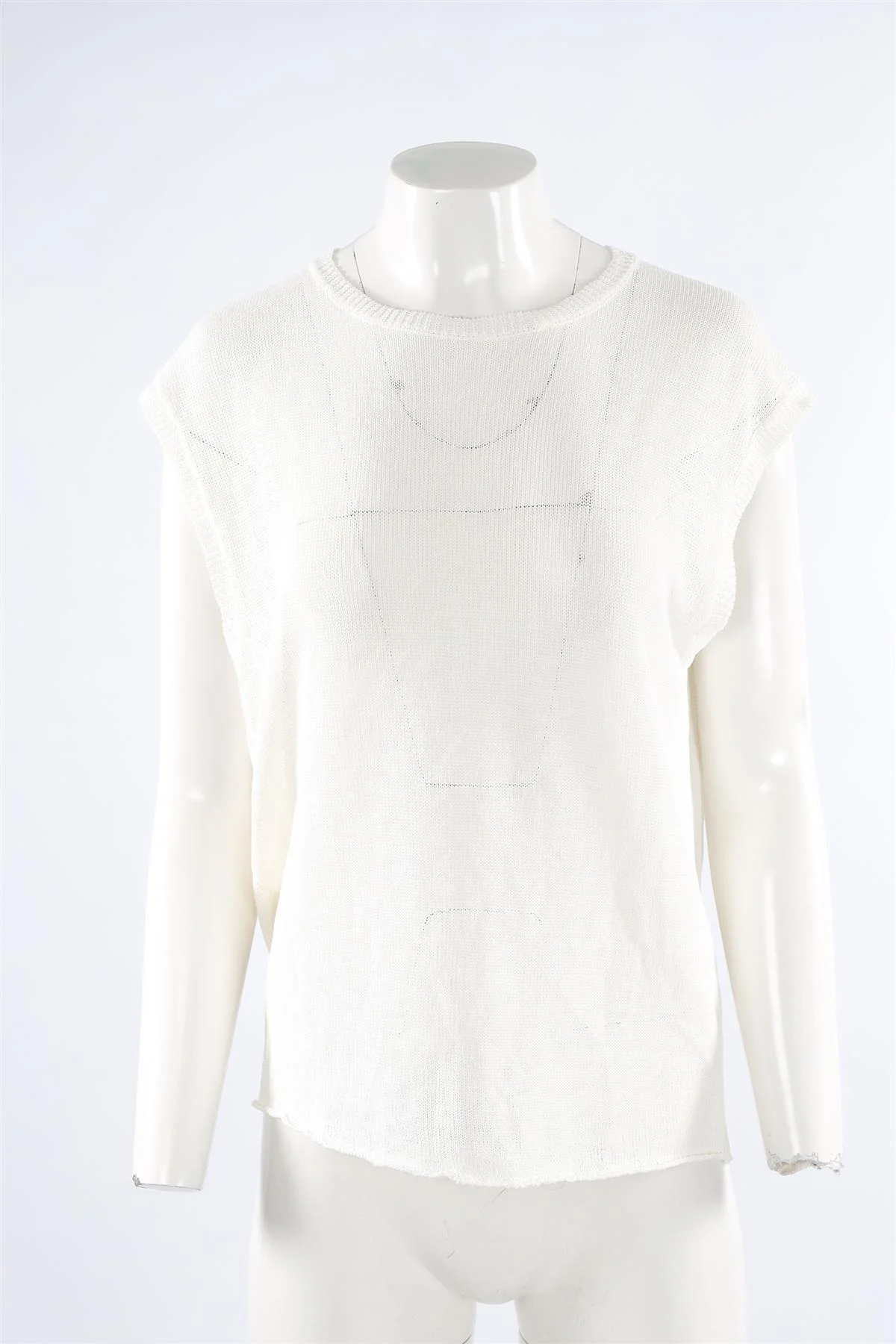 INHABIT WHITE LINEN VEST SMALL - Image 2