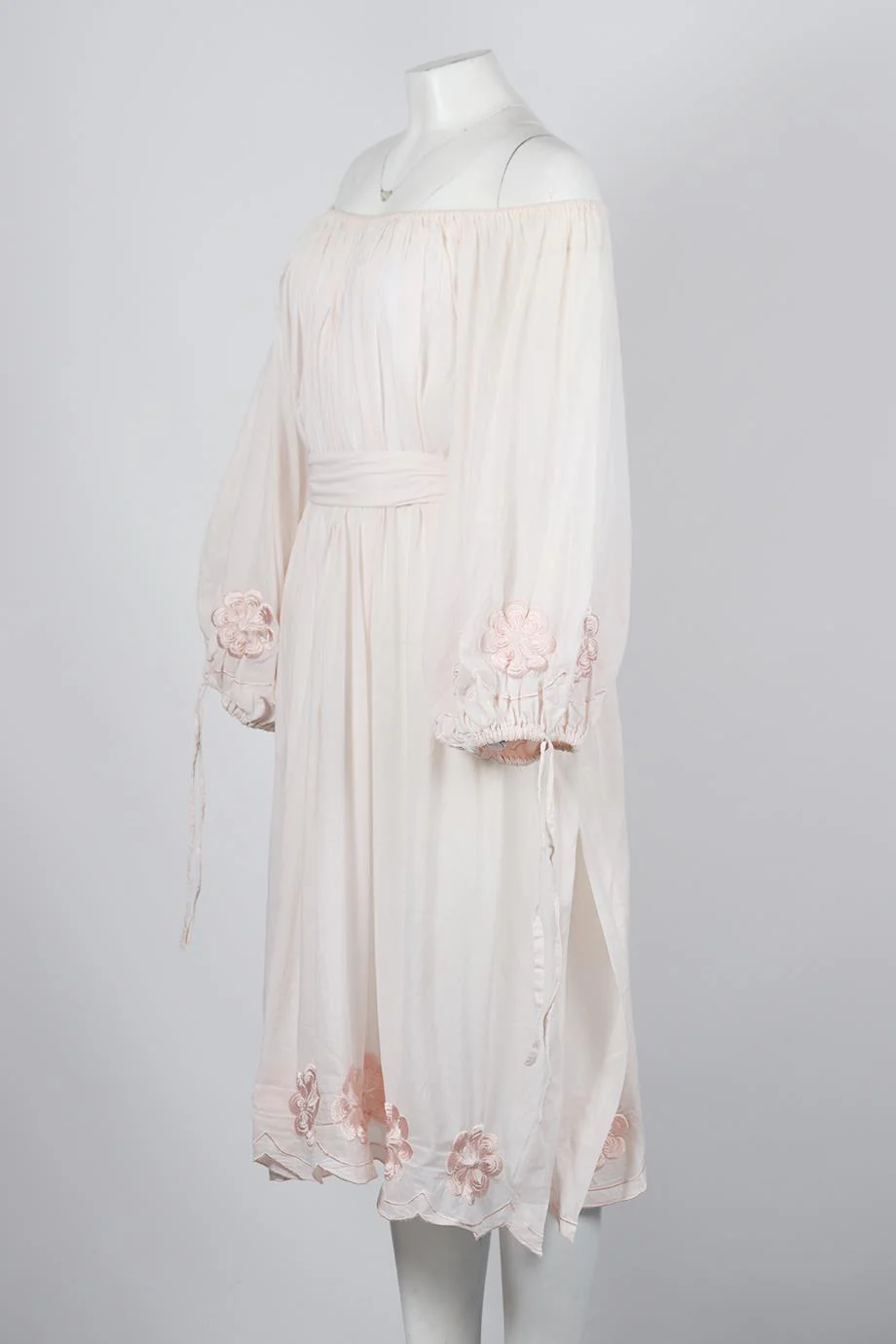 INNIKA CHOO BELTED EMBROIDERED COTTON MIDI DRESS UK 10 - Image 3