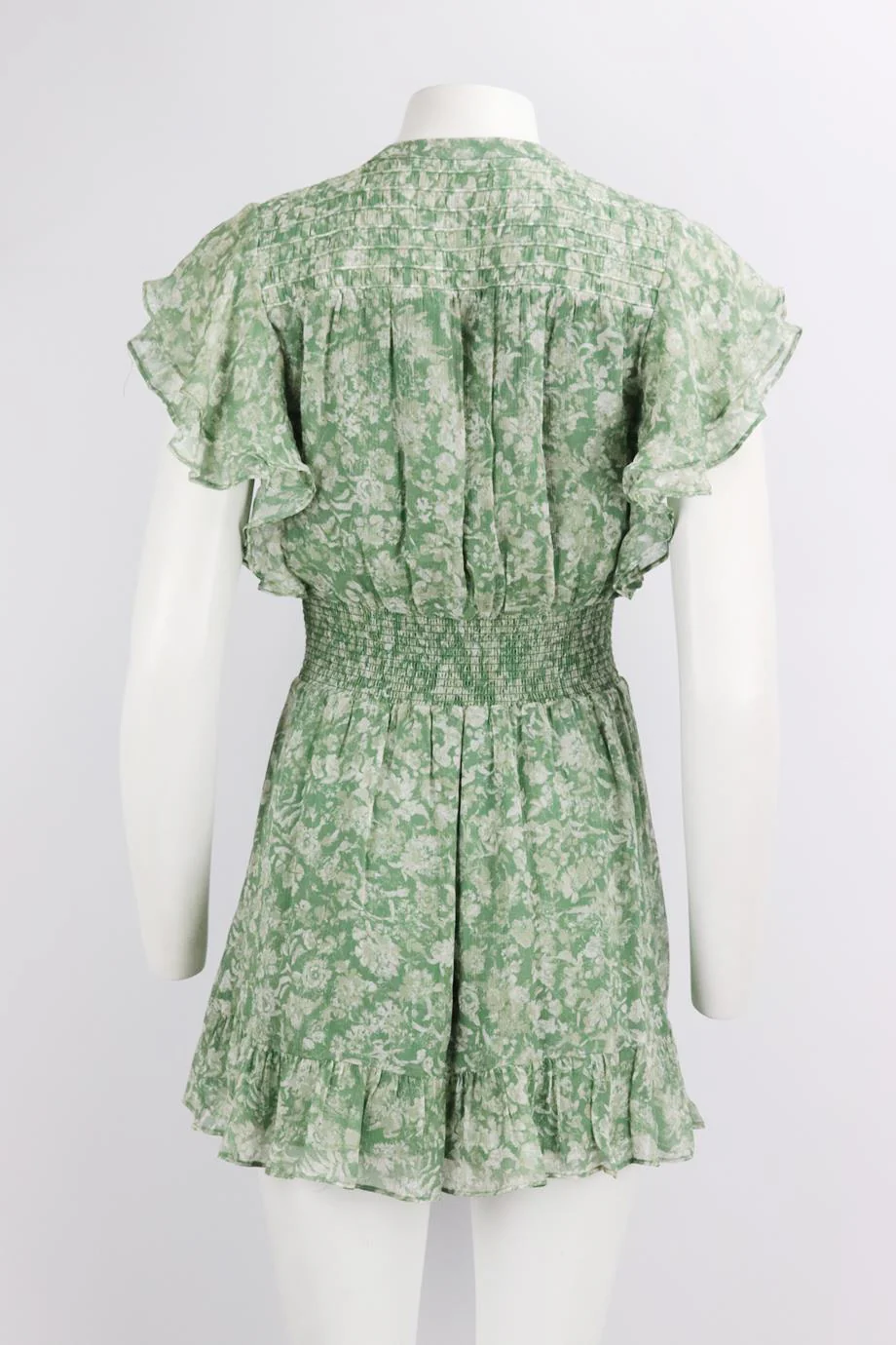 INTERMIX SHIRED FLORAL PRINT SILK CHIFFON MINI DRESS US 2 UK 6 - Image 4