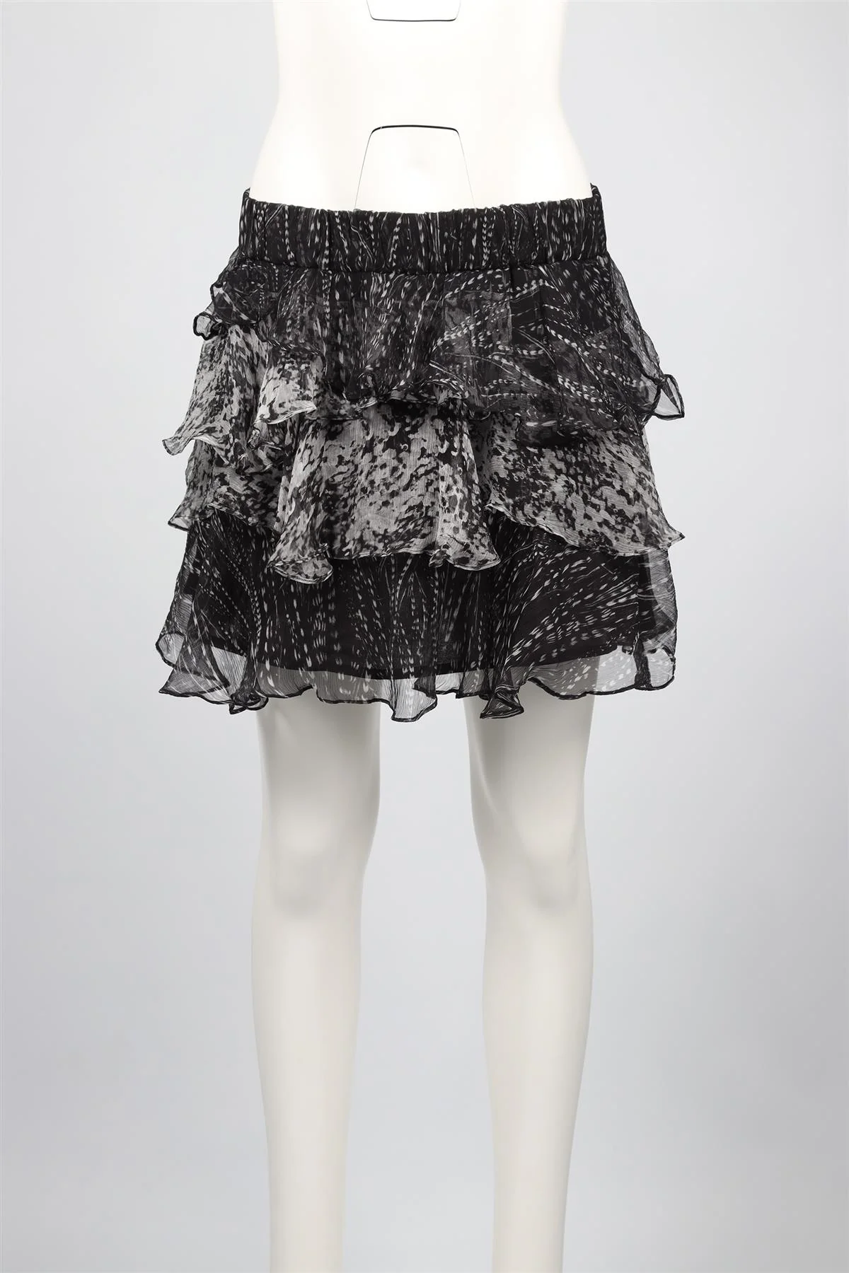 IRO BLACK CHIFFON MINI SKIRT FR 38 UK 10 - Image 2