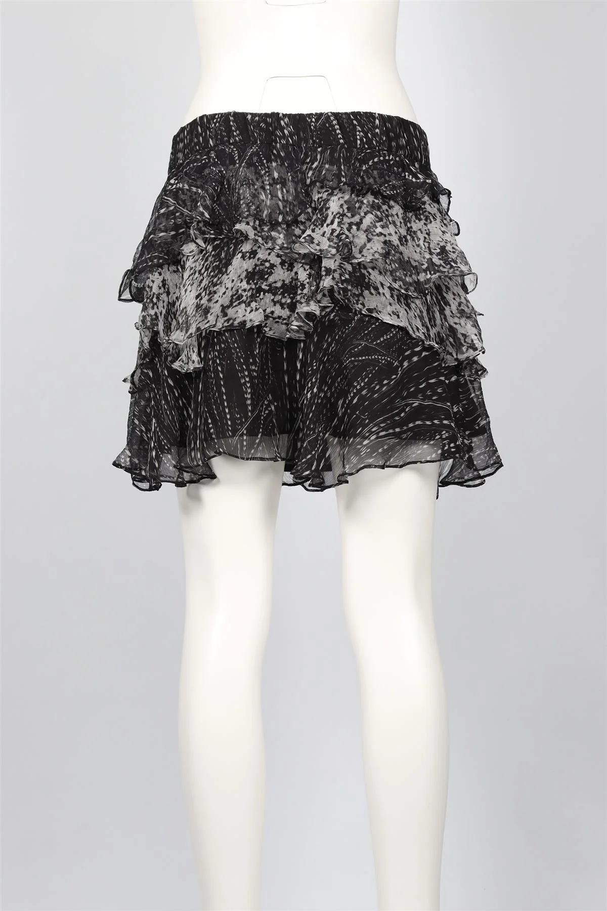 IRO BLACK CHIFFON MINI SKIRT FR 38 UK 10 - Image 4