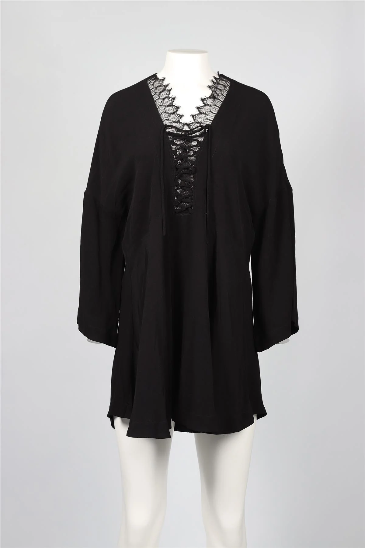 IRO BLACK CREPE MINI DRESS FR 36 UK 8 - Image 2