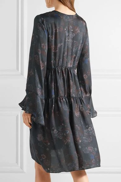 IRO CICLONE PRINTED SILK-SATIN DRESS FR 40 UK 12 - Image 8