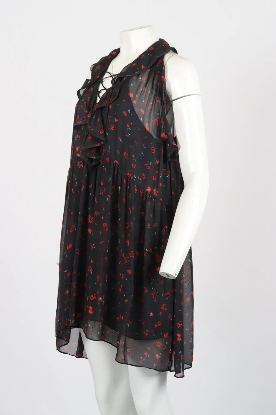 IRO FLORAL PRINT CREPE MINI DRESS FR 36 UK 8 - Image 3