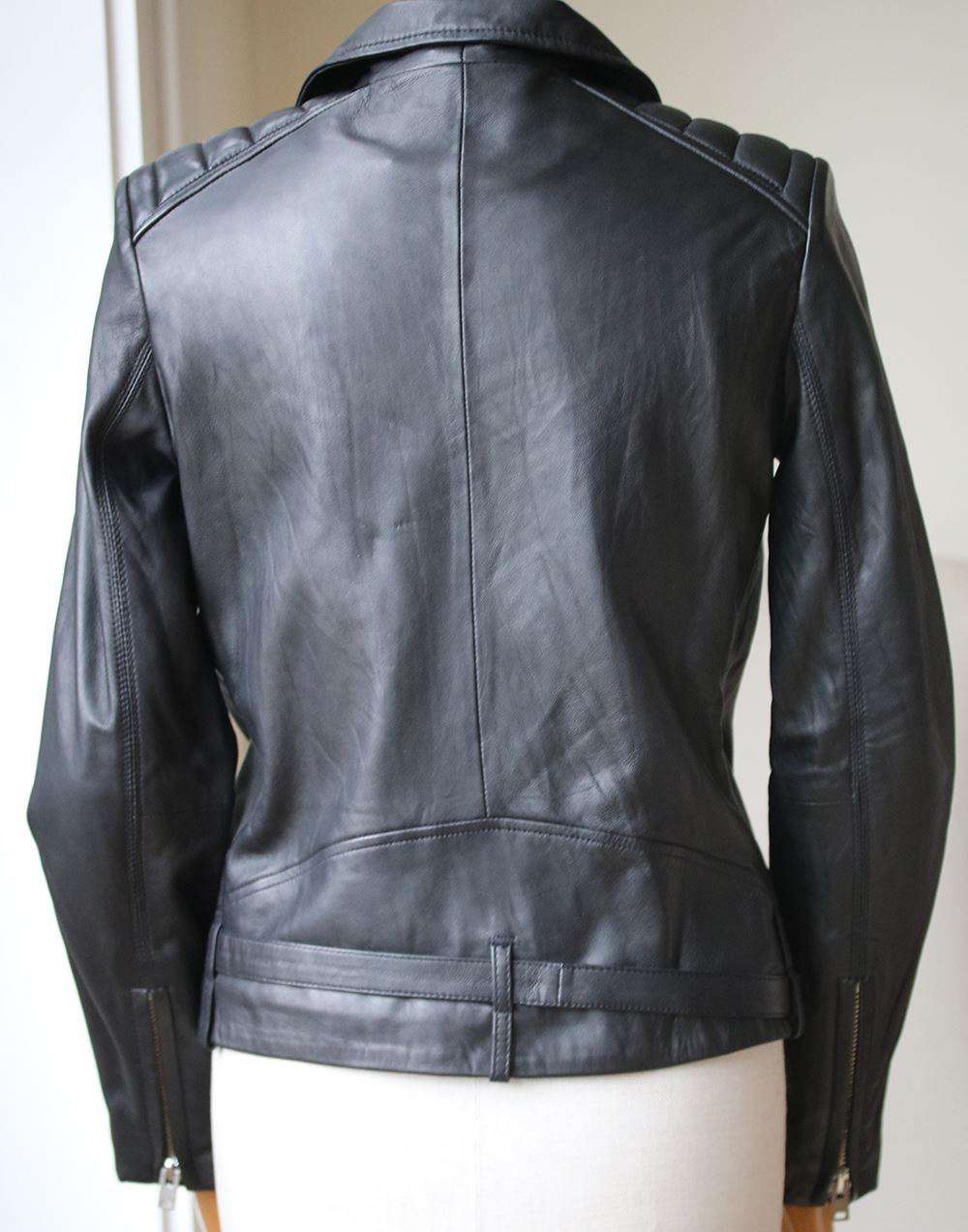 IRO JONE LEATHER MOTO JACKET FR 38 UK 10 - Image 5