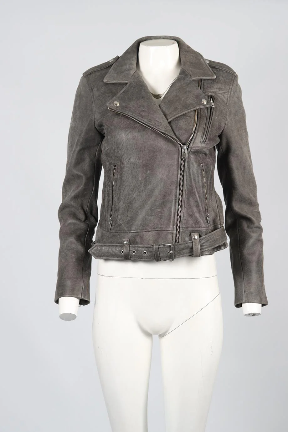 IRO LEATHER BIKER JACKET FR 40 UK 12 - Image 2