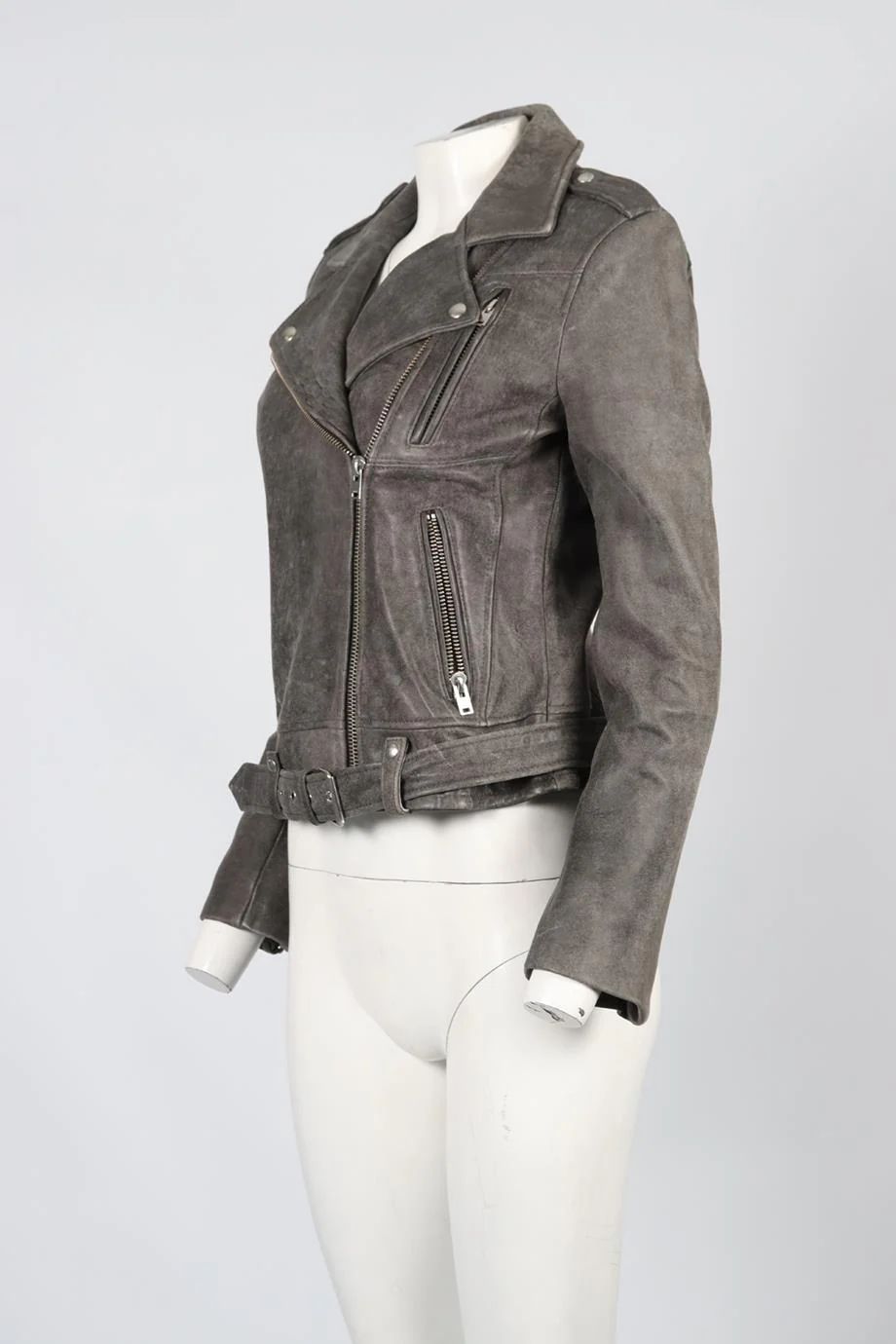 IRO LEATHER BIKER JACKET FR 40 UK 12 - Image 3