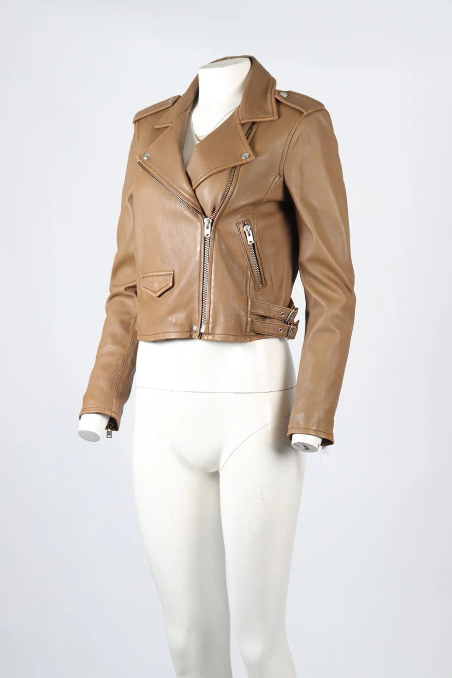 IRO LEATHER BIKER JACKET FR 42 UK 14 - Image 3