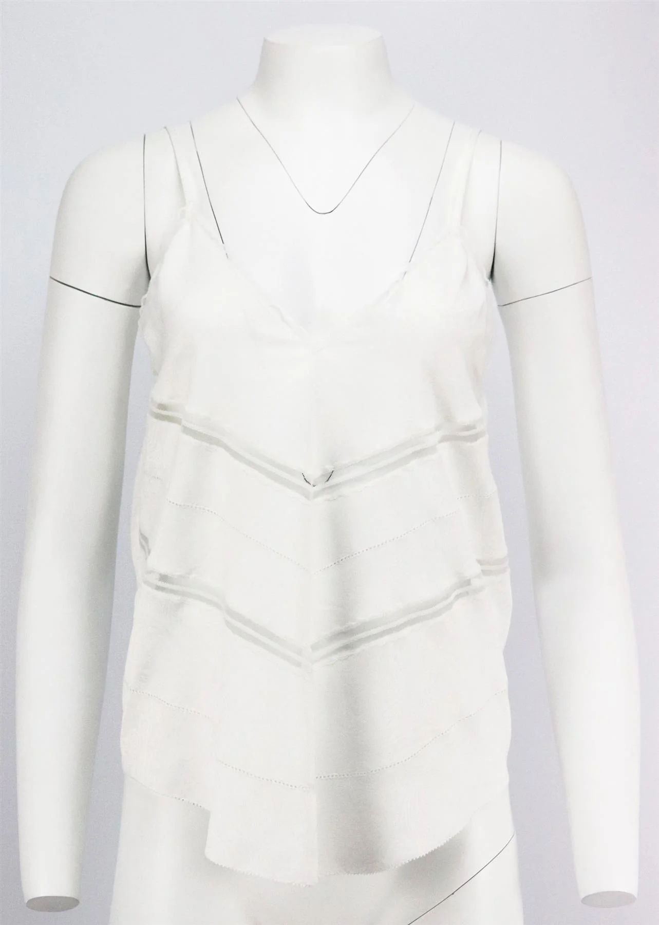 IRO MAISIE LACE TRIMMED SATIN JACQUARD TOP FR 34 UK 6 - Image 2