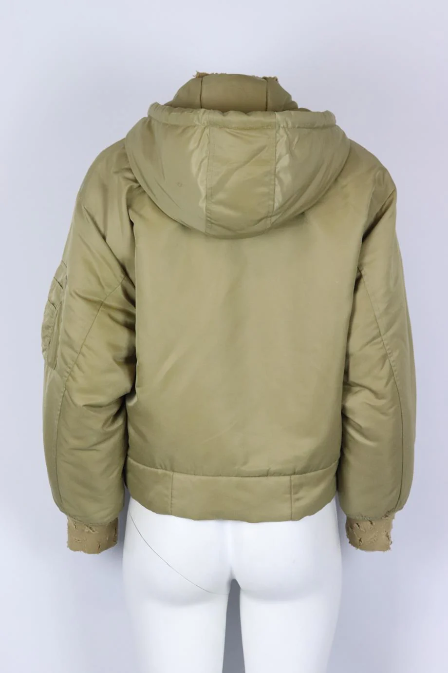IRO OVERSIZED HOODED DISTRESSED SHELL BOMBER JACKET FR 34 UK 6 - Image 4