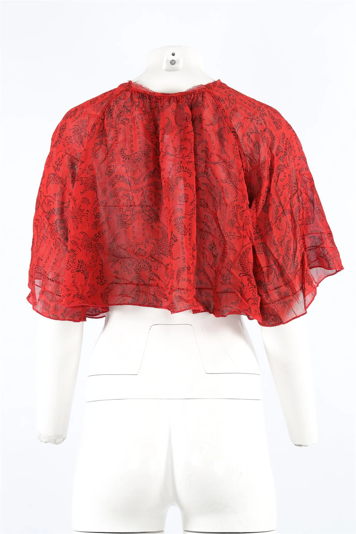 IRO RED CHIFFON TOP FR 34 UK 6 - Image 4
