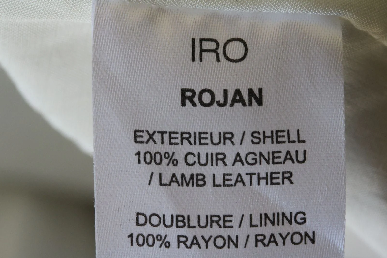 IRO ROJAN LEATHER BIKER JACKET IN WHITE FR 40 UK 12 - Image 7