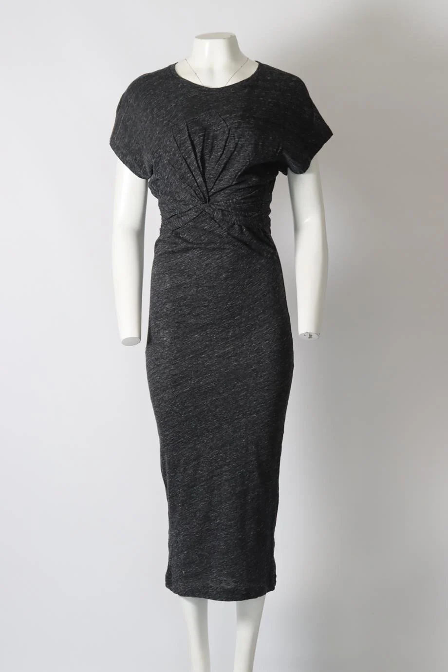 IRO RUCHED COTTON JERSEY MIDI DRESS MEDIUM - Image 2