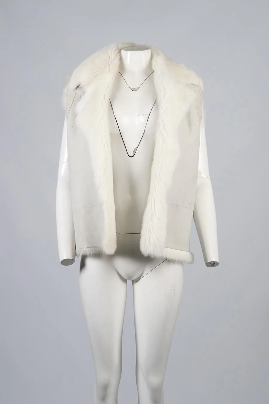 IRO SHEARLING AND SUEDE GILET FR 36 UK 8 - Image 2