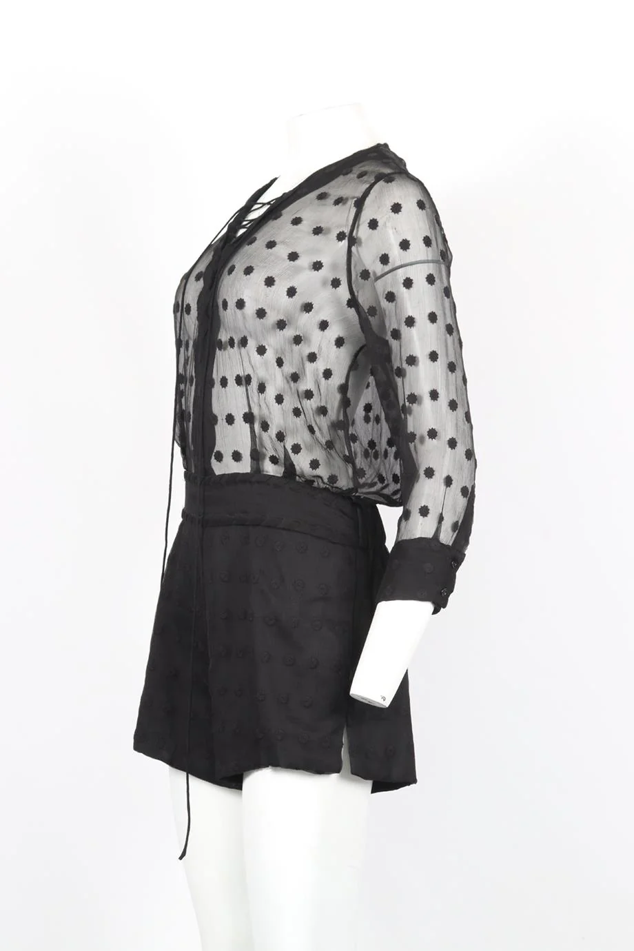 IRO SILK AND COTTON BLEND PLAYSUIT FR 38 UK 10 - Image 3