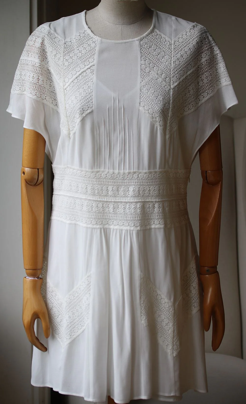 IRO VILDA LACE-INSET VOILE DRESS FR 38 UK 10 - Image 2