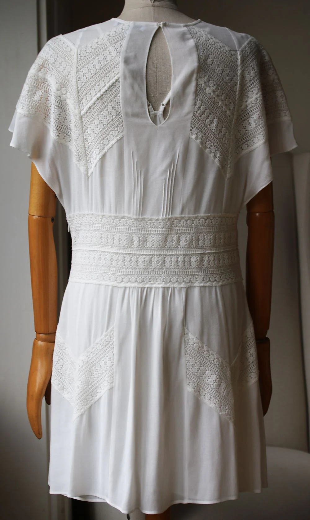 IRO VILDA LACE-INSET VOILE DRESS FR 38 UK 10 - Image 4