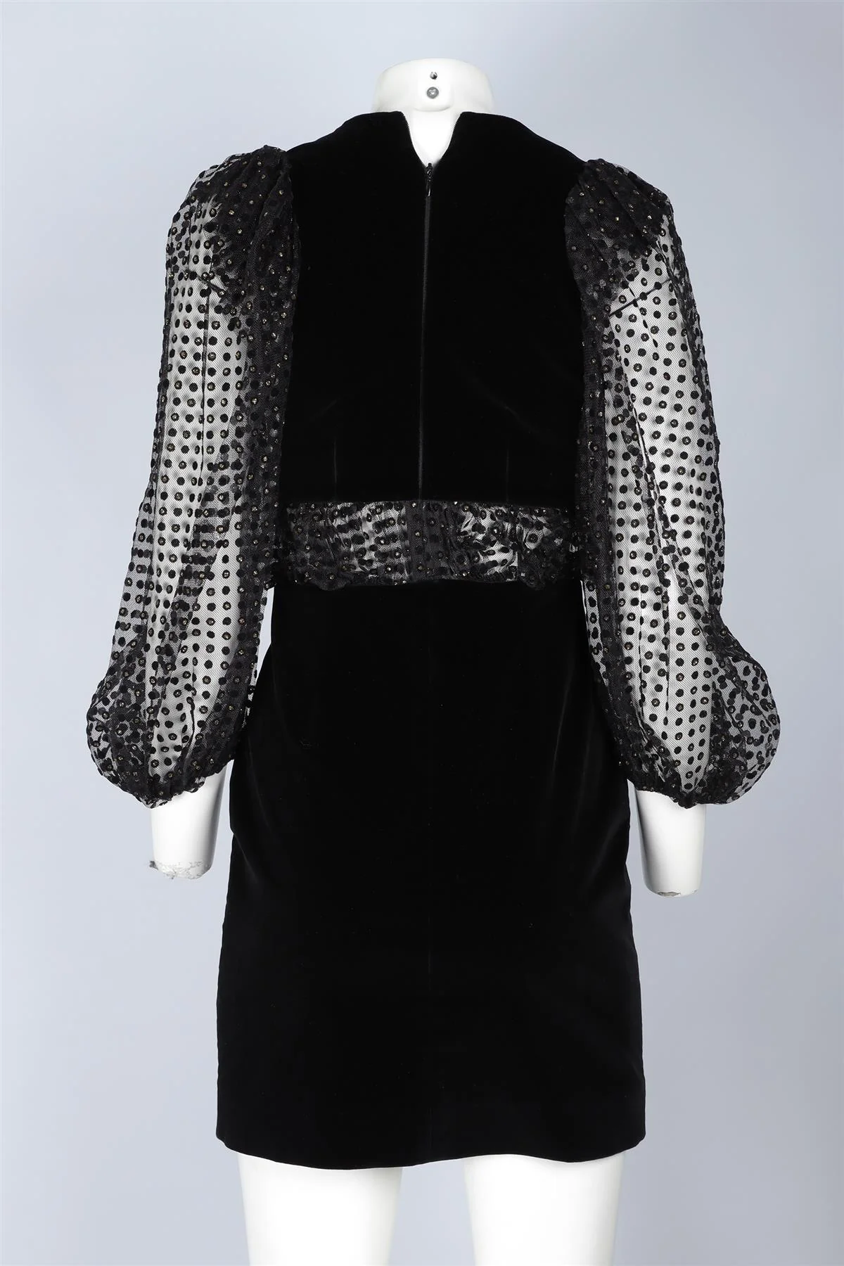 ISA ARFEN BLACK VELVET MINI DRESS UK 6 - Image 4