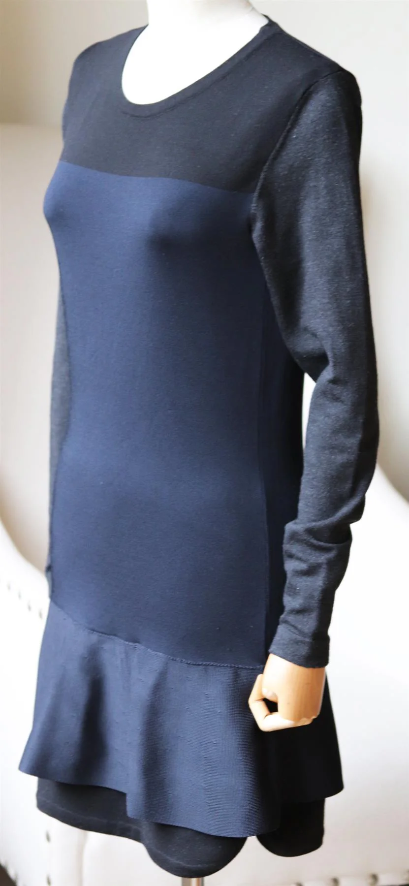 ISABEL MARANT ADAMS WOOL BLEND PEPLUM MINI DRESS FR 40 UK 12 - Image 3