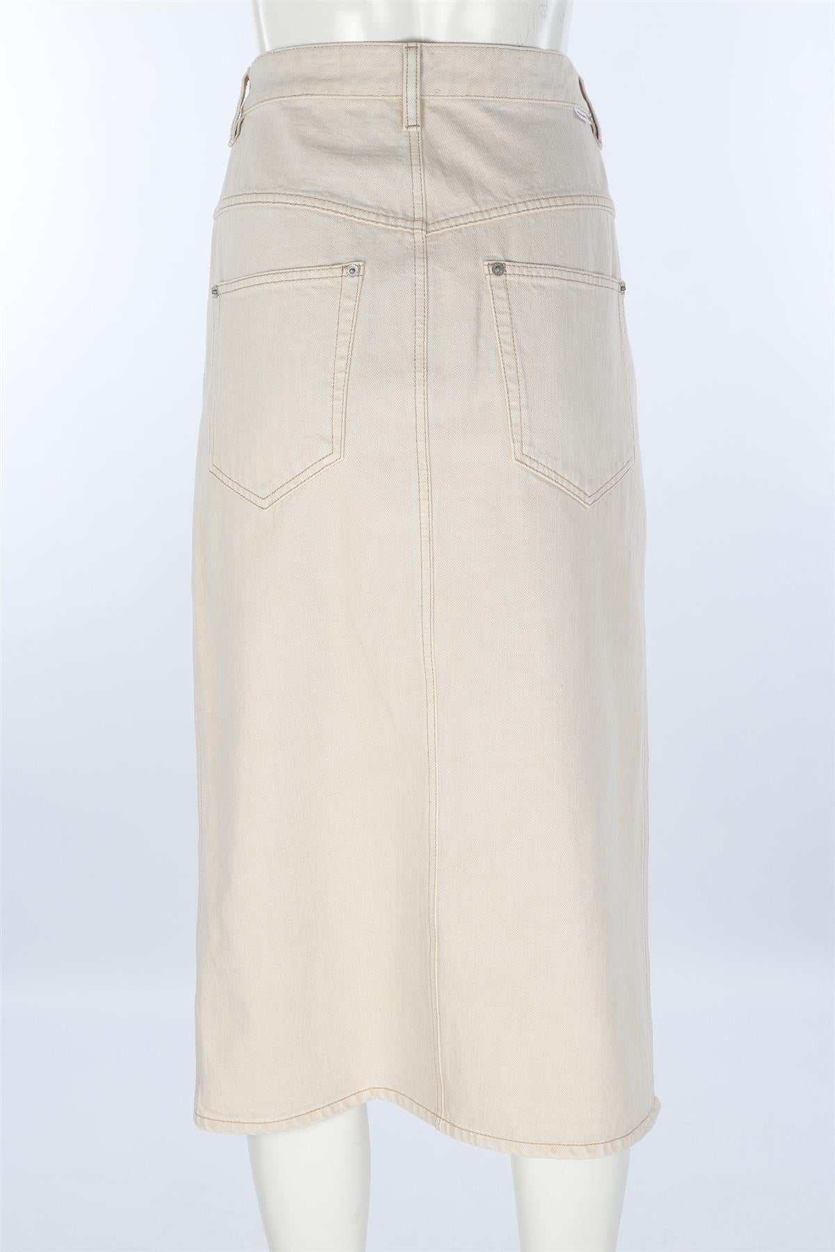 ISABEL MARANT BEIGE DENIM MIDI SKIRT FR 42 UK 14 - Image 4