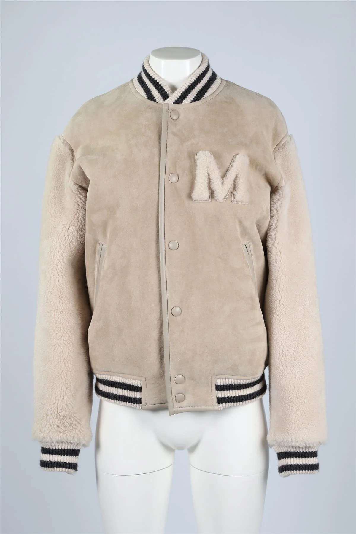 ISABEL MARANT BEIGE SHEARLING AND SUEDE BOMBER JACKET SMALL - Image 2