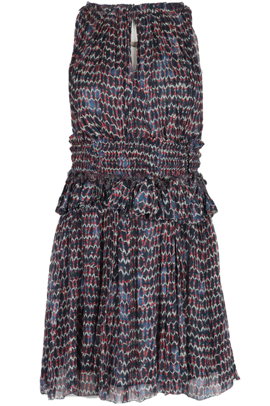 ISABEL MARANT BELTED PRINTED SILK MINI DRESS FR 34 UK 6