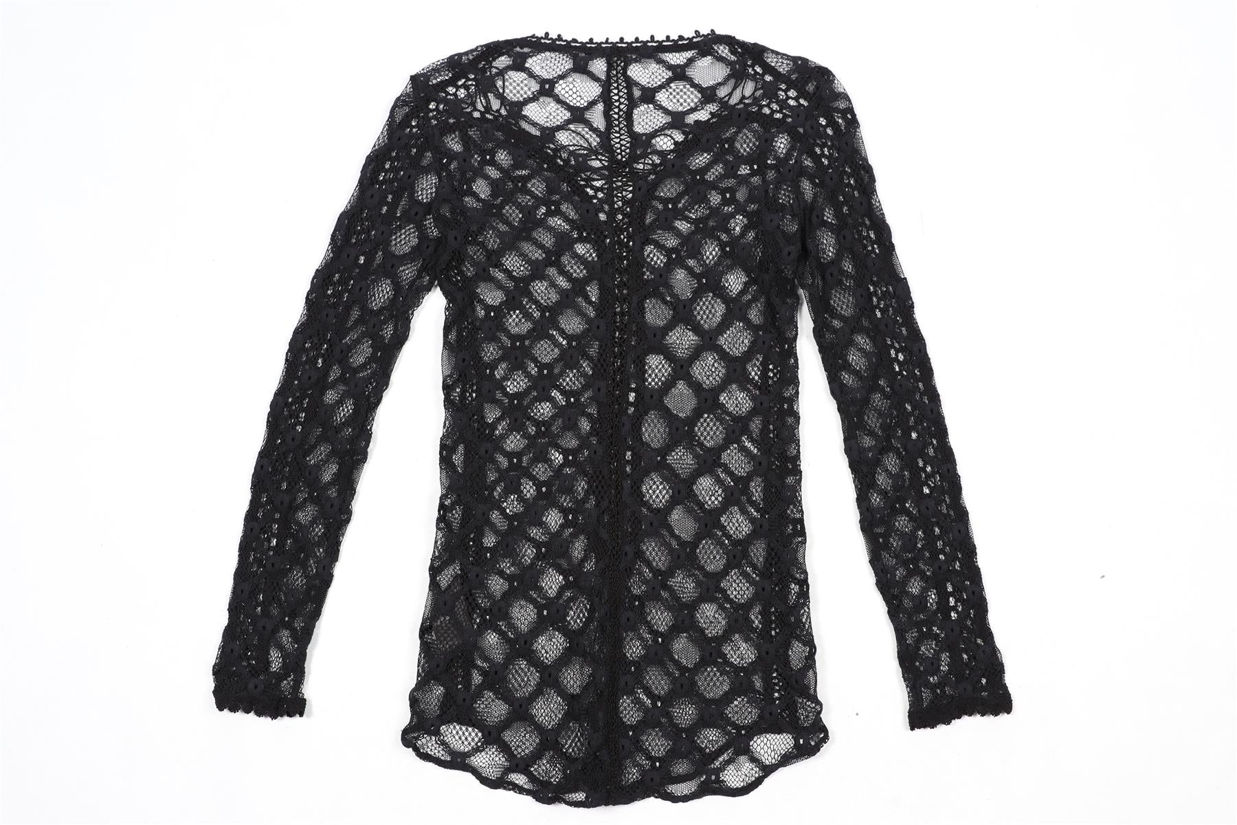 ISABEL MARANT BLACK COTTON BLEND TOP FR 34 UK 6 - Image 5