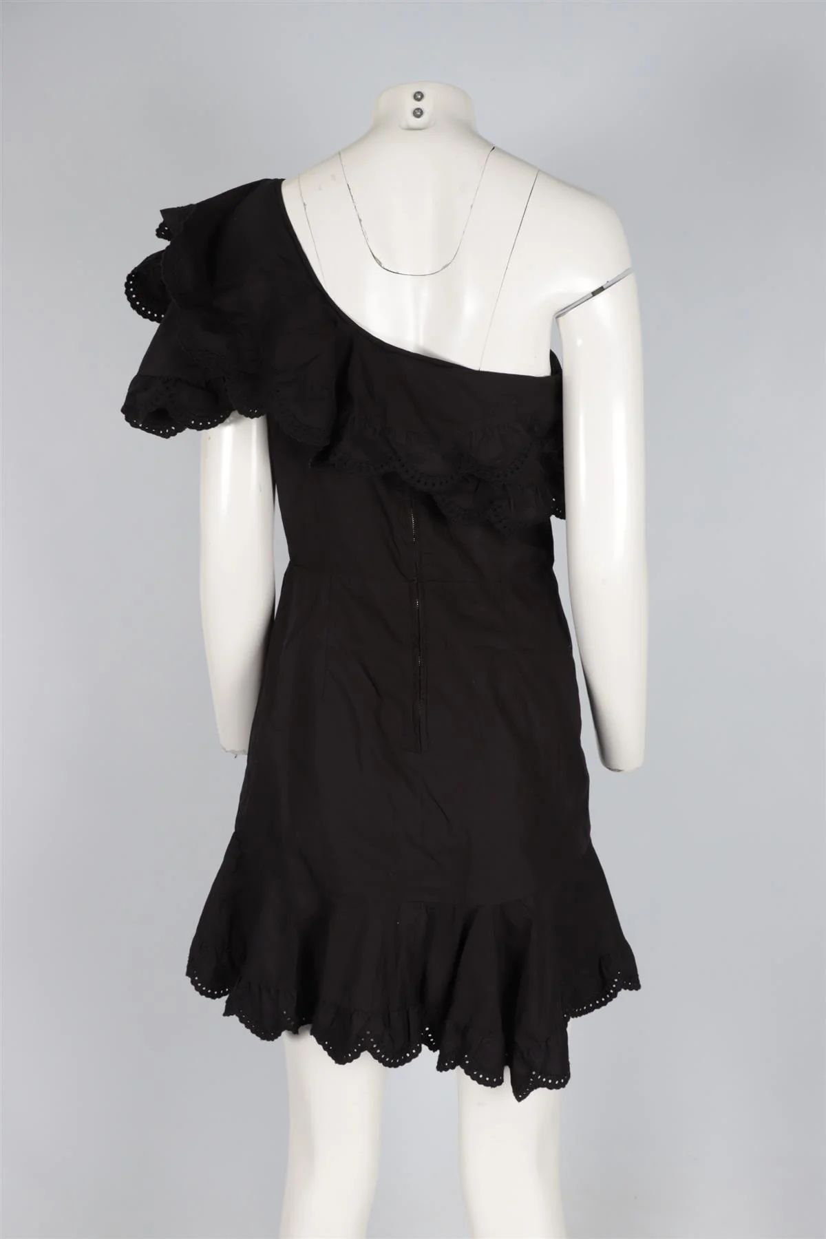 ISABEL MARANT BLACK COTTON MINI DRESS FR 42 UK 14 - Image 4