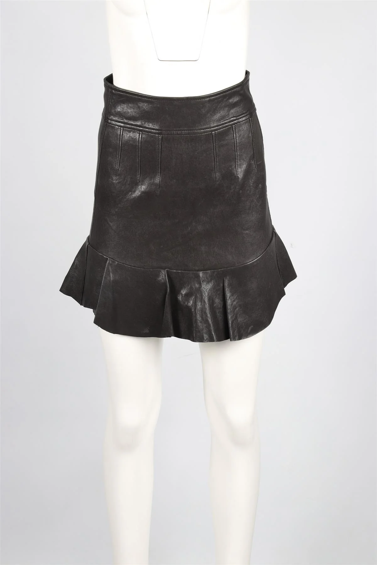 ISABEL MARANT BLACK LEATHER MINI SKIRT FR 36 UK 8 - Image 2