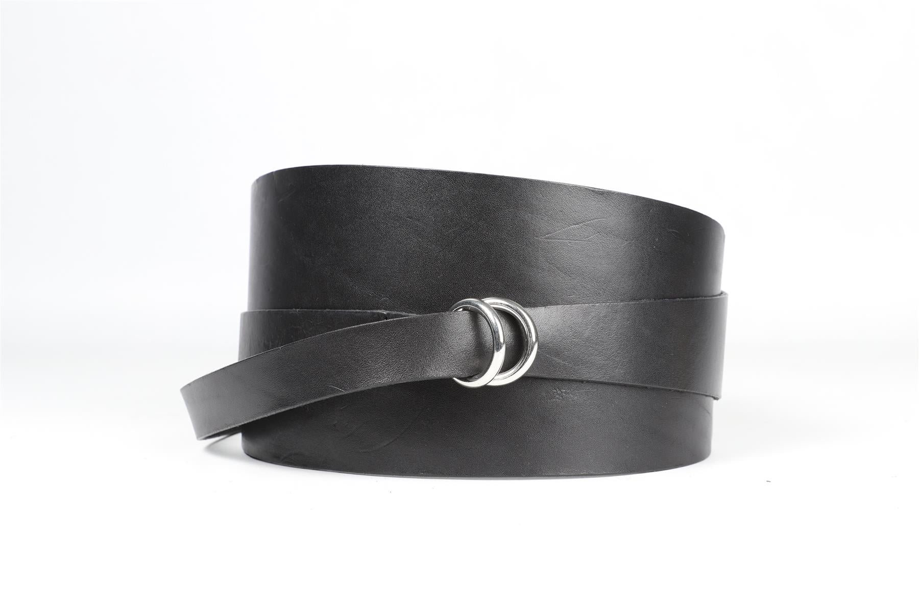 ISABEL MARANT BLACK LEATHER WAIST BELT 66 IN - Image 2