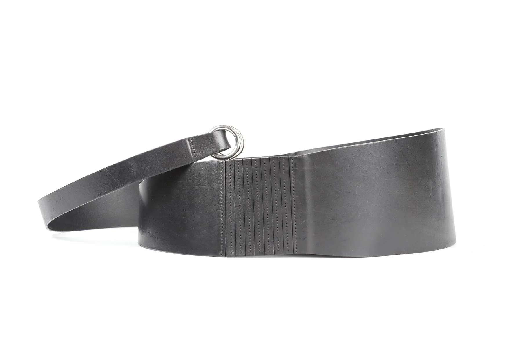 ISABEL MARANT BLACK LEATHER WAIST BELT 66 IN - Image 8