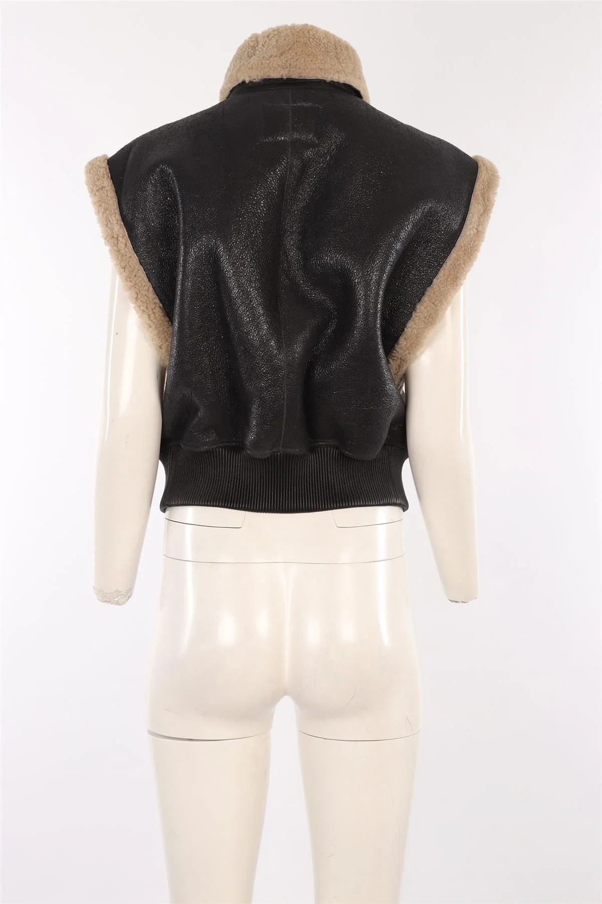 ISABEL MARANT BLACK SHEARLING GILET FR 38 UK 10 - Image 4