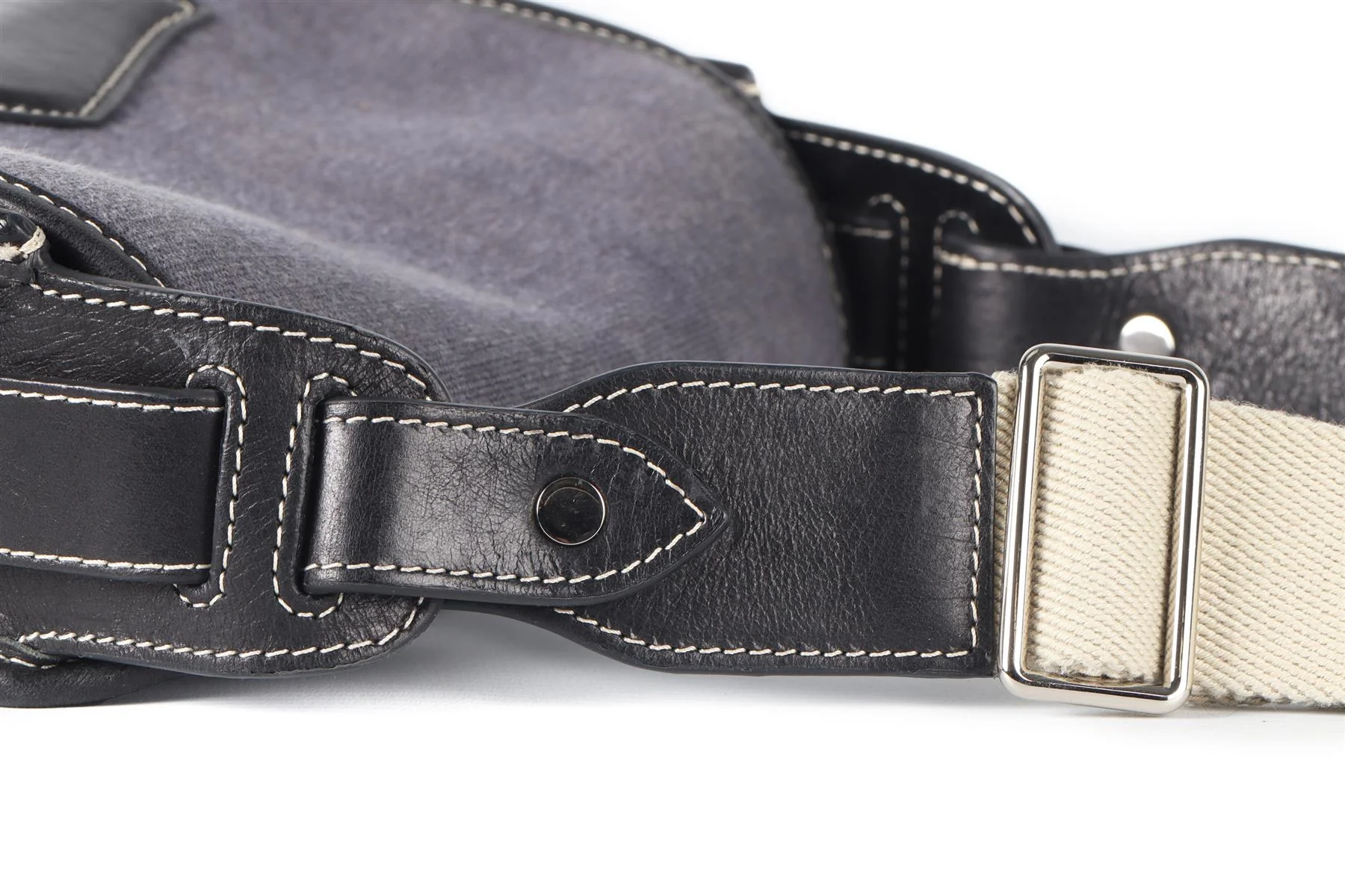 ISABEL MARANT BLUE BOTSY CANVAS AND LEATHER SHOULDER BAG - Image 11