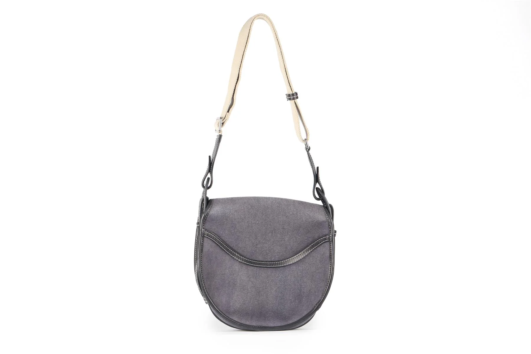 ISABEL MARANT BLUE BOTSY CANVAS AND LEATHER SHOULDER BAG - Image 6