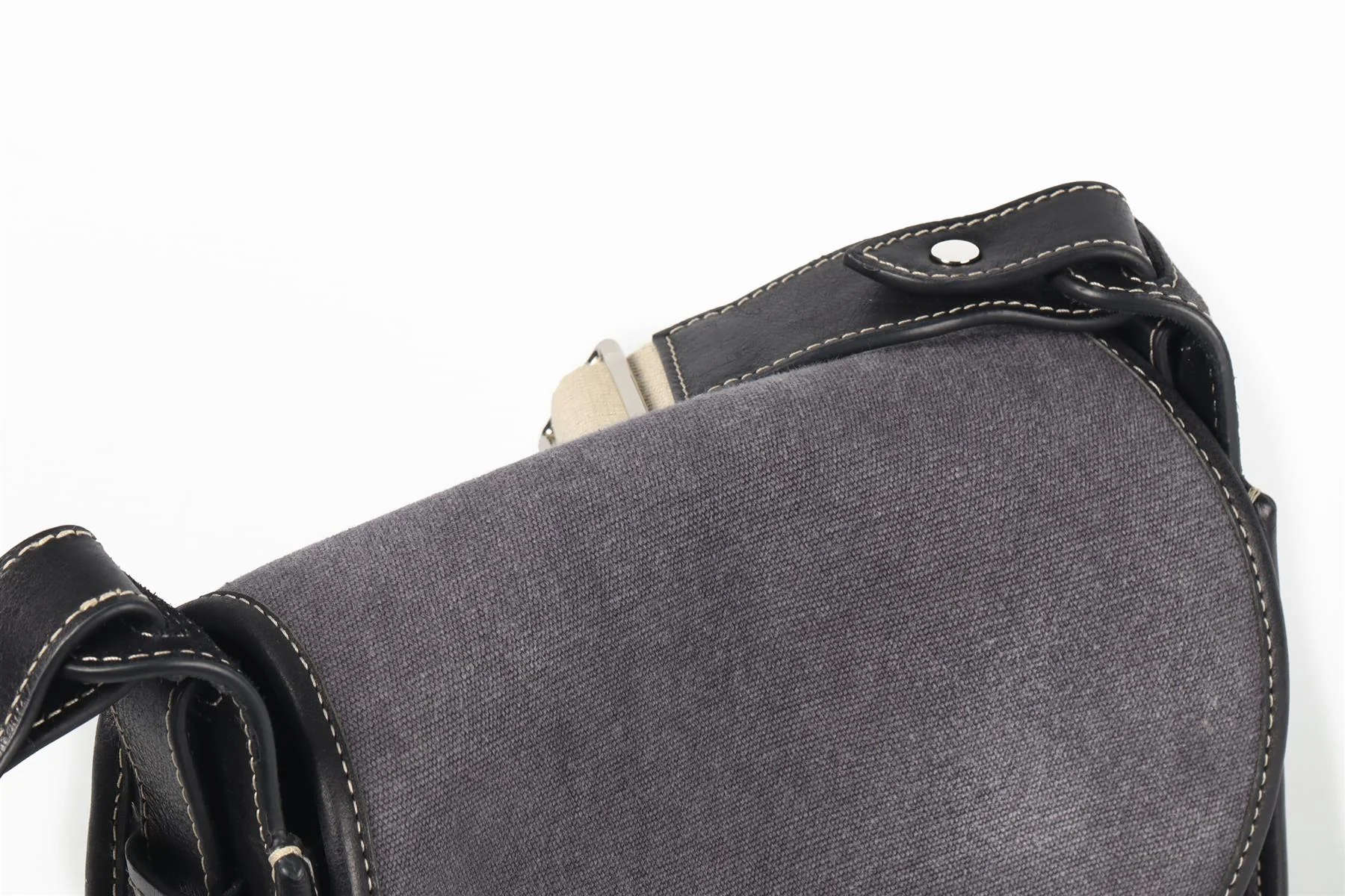 ISABEL MARANT BLUE BOTSY CANVAS AND LEATHER SHOULDER BAG - Image 9