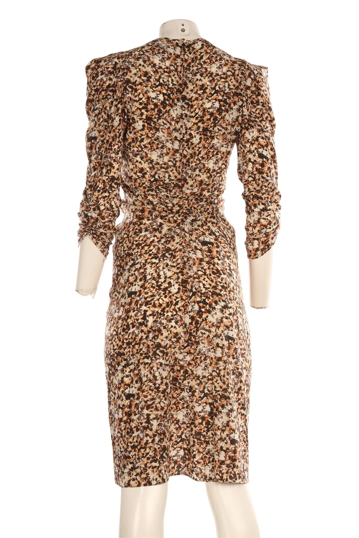 ISABEL MARANT BROWN SILK MIDI DRESS FR 34 UK 6 - Image 4