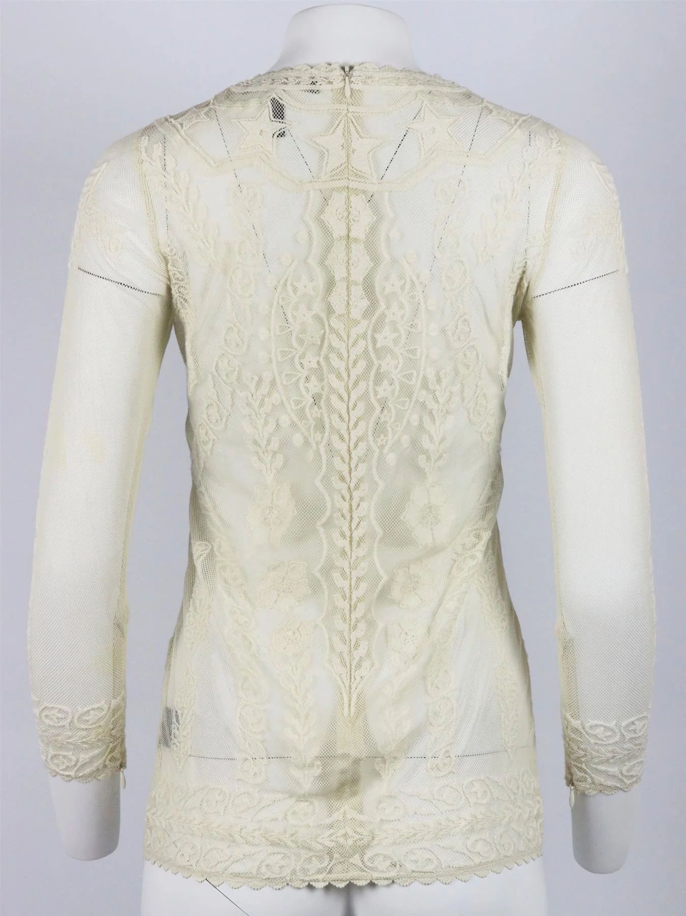 ISABEL MARANT DIANE EMBROIDERED COTTON MESH TOP FR 38 UK 10 - Image 4