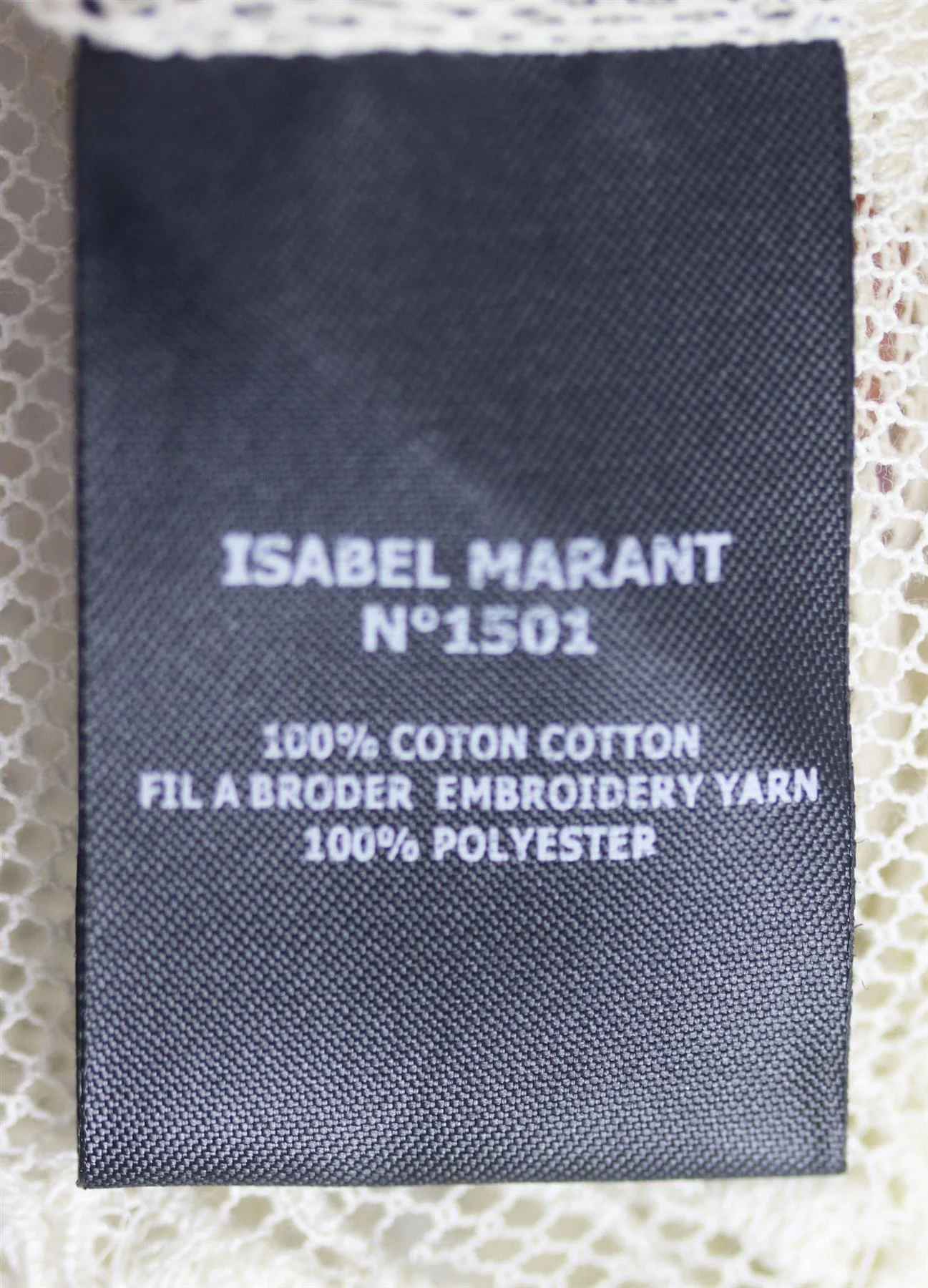 ISABEL MARANT DIANE EMBROIDERED COTTON MESH TOP FR 38 UK 10 - Image 7