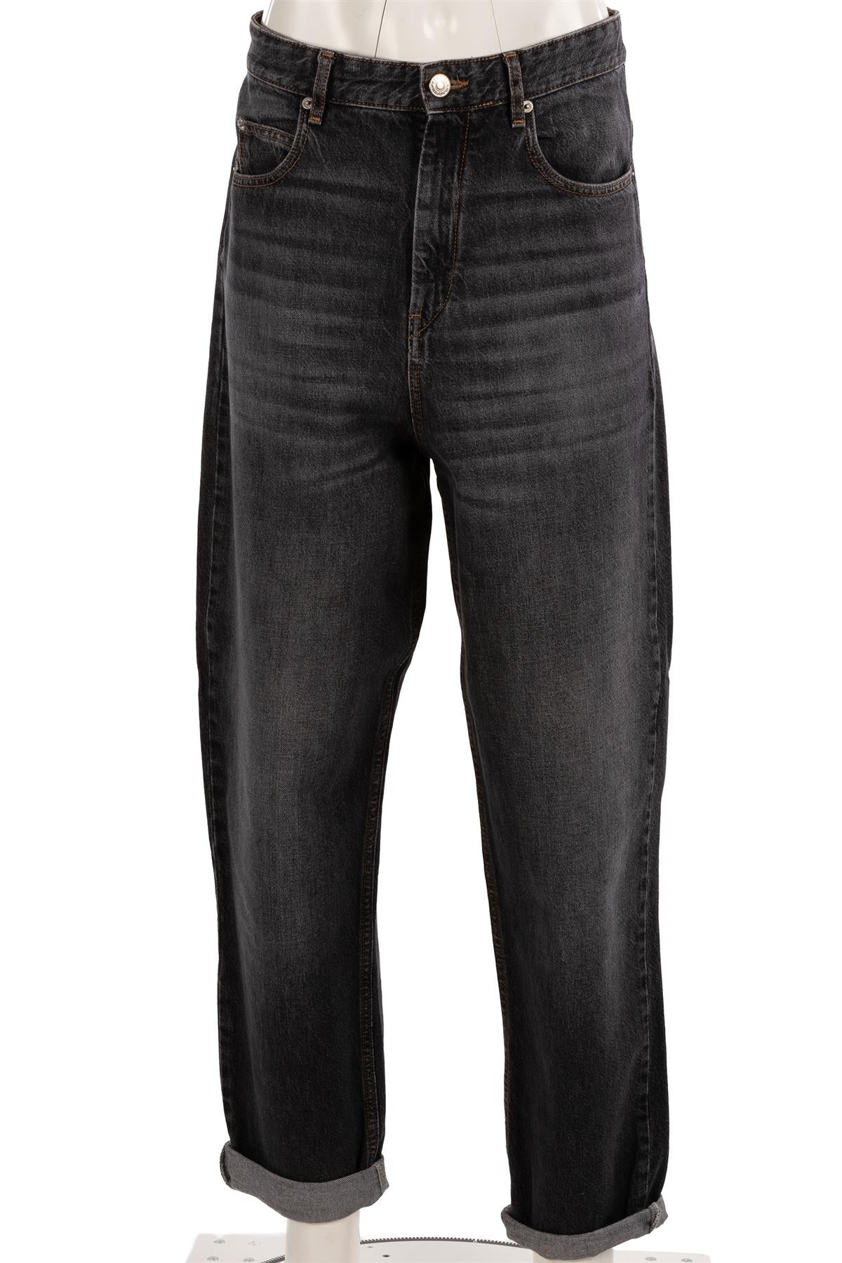 ISABEL MARANT ETOILÉ BLACK HIGH RISE TAPERED JEANS FR 40 UK 12 - Image 2