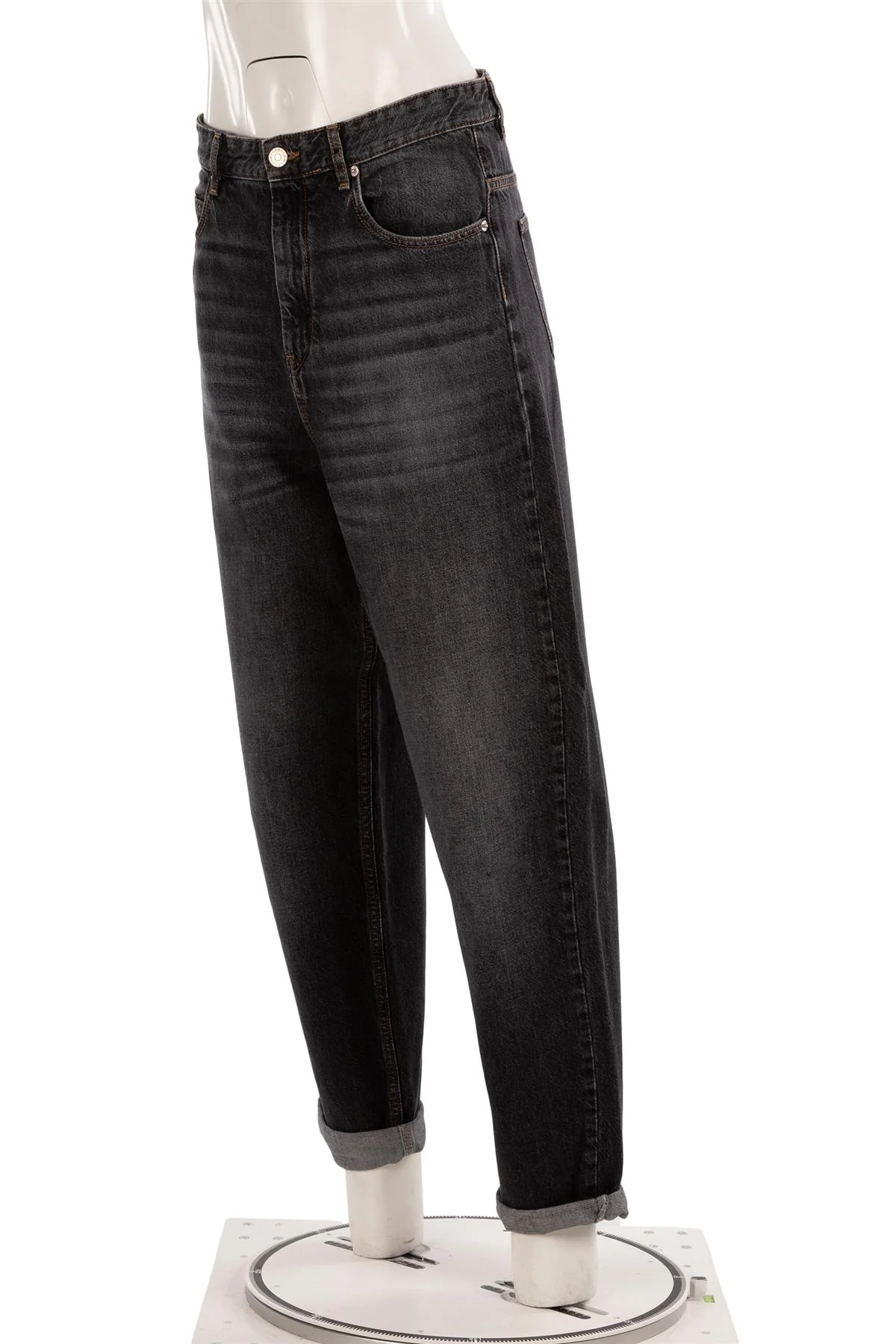 ISABEL MARANT ETOILÉ BLACK HIGH RISE TAPERED JEANS FR 40 UK 12 - Image 3