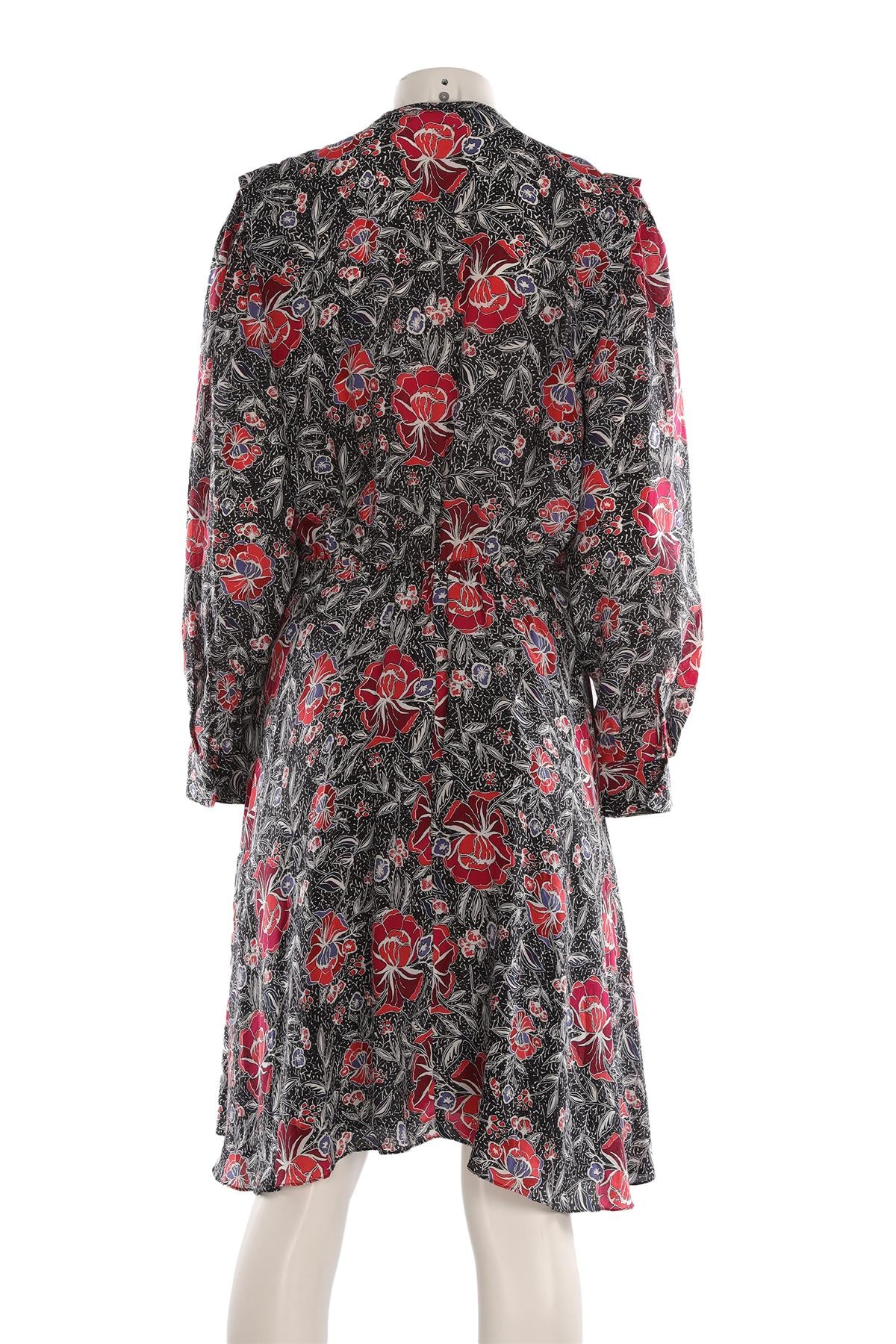 ISABEL MARANT ETOILÉ BLACK SILK MIDI DRESS FR 40 UK 12 - Image 4