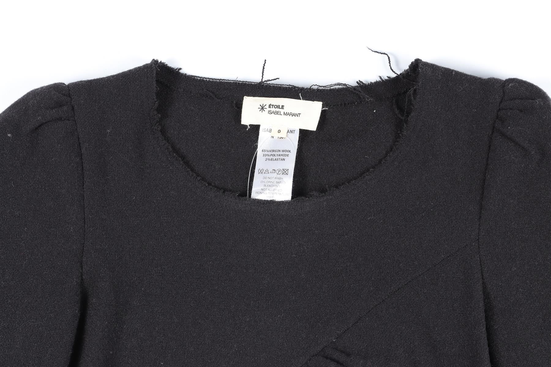 ISABEL MARANT ÉTOILE BLACK WOOL TOP UK 6 - Image 3