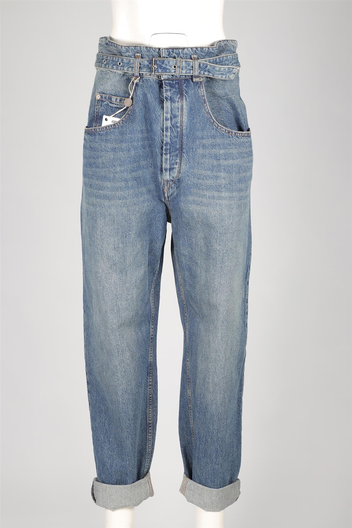 ISABEL MARANT ÉTOILE BLUE HIGH RISE STRAIGHT LEG JEANS FR 38 UK 10 - Image 2