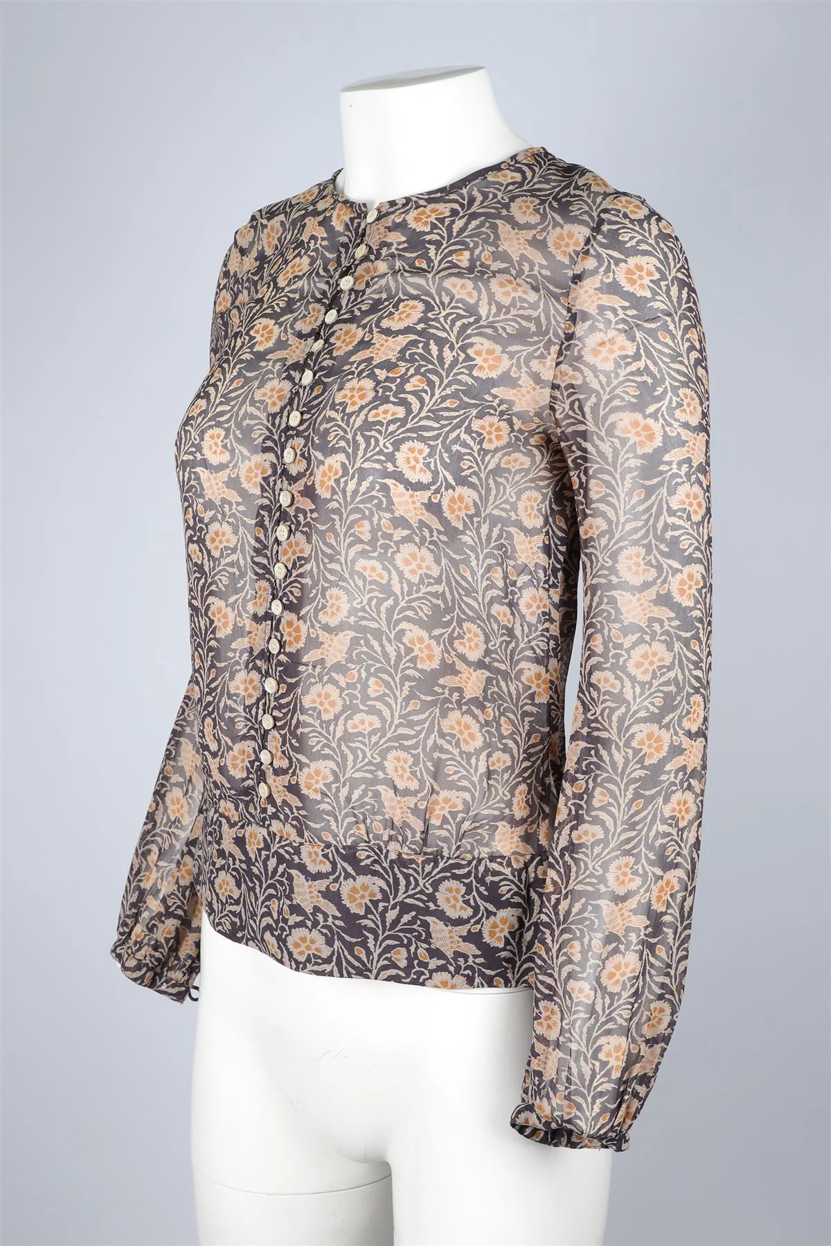 ISABEL MARANT ETOILE BROWN PATTERN VISOCSE SHIRT FR 34 UK 6 - Image 3