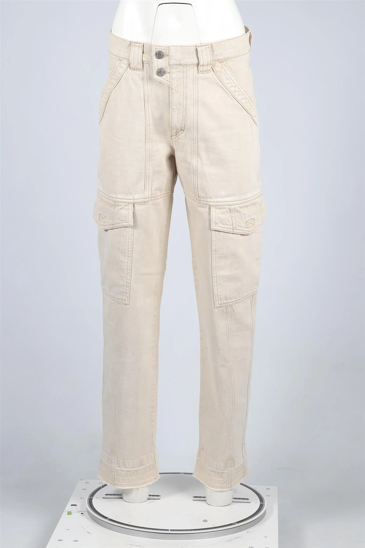 ISABEL MARANT ÉTOILE CREAM COTTON CARGO PANTS FR 38 UK 10 - Image 2